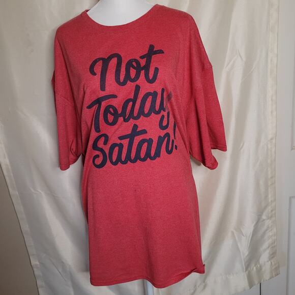 Red DOM "NOT TODAY SATAN" Graphic T-Shirt - 2XL - Picture 1 of 12